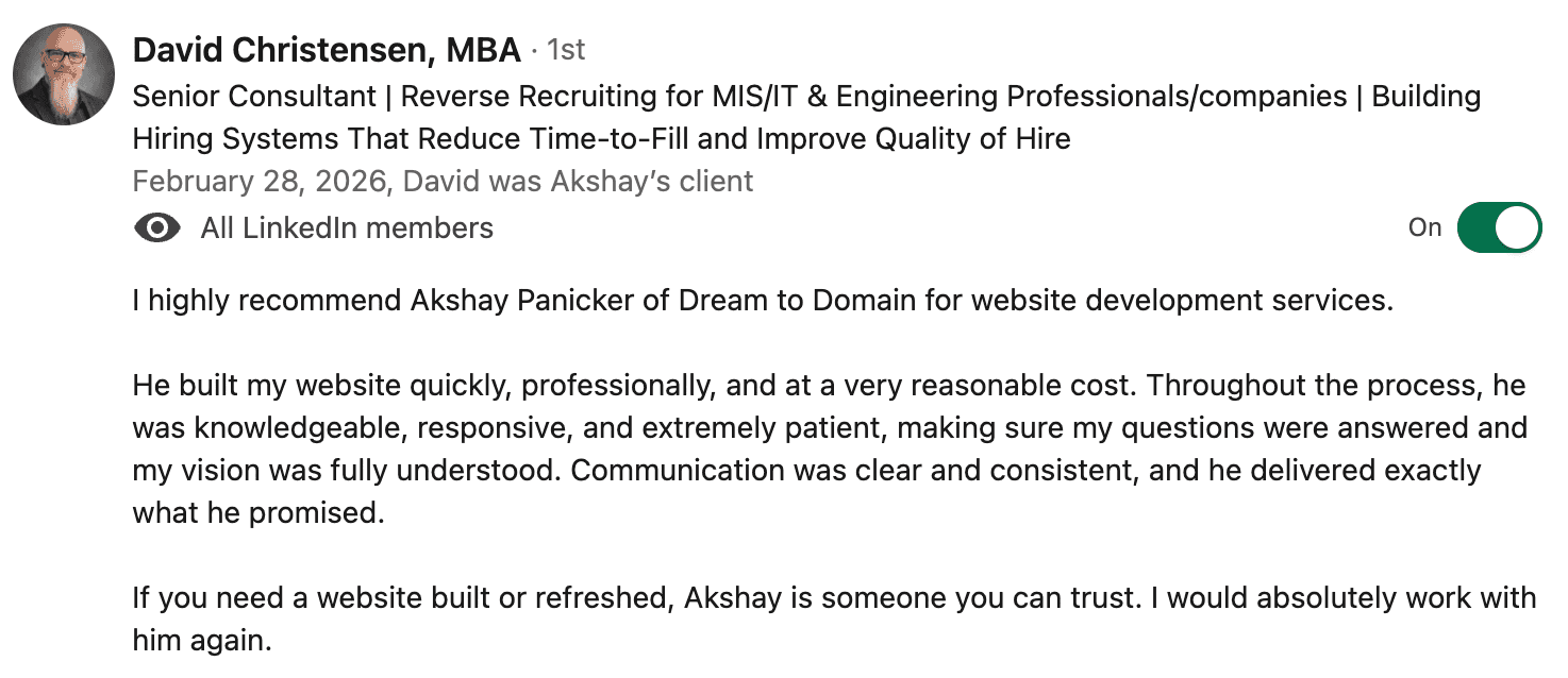 Client testimonial 9
